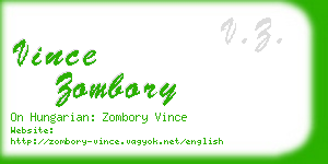 vince zombory business card